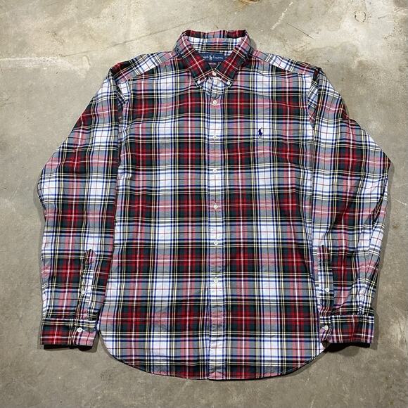 Ralph Lauren Classic Fit Red Green Plaid Button Down Shirt XXL Long Sleeve - Picture 1 of 7